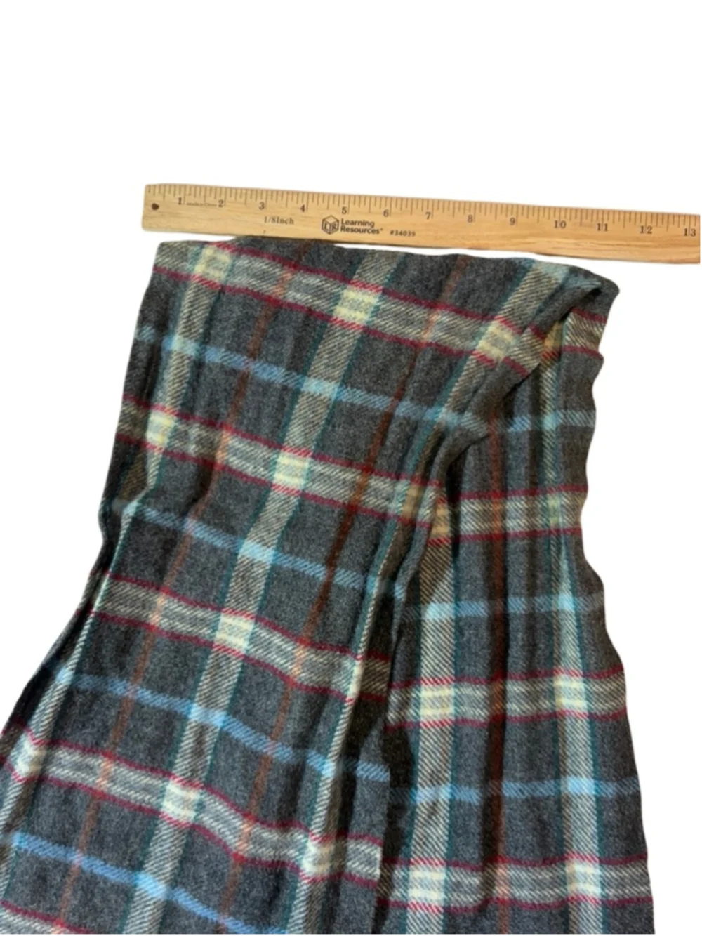 Vintage Christian Dior Monsieur Plaid Wool Scarf Made France Gray Tartan